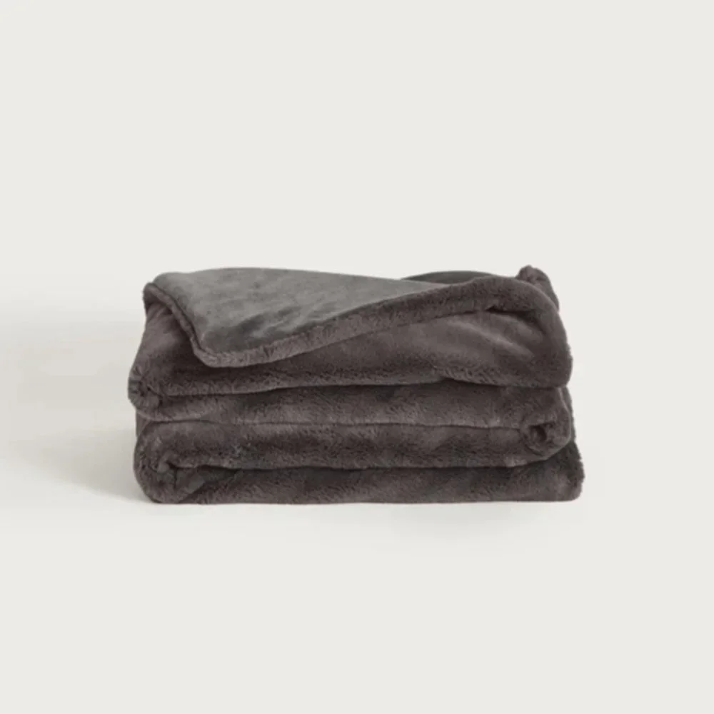 UNHIDE LIL MARSH FAUX FUR BLANKET - CHARCOAL CHARLIE | 50x60 | THE ORIGINAL